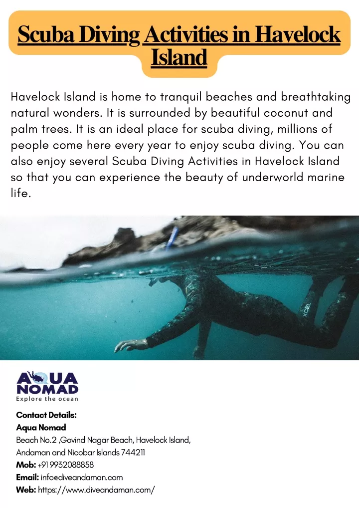 scuba diving activities in havelock island