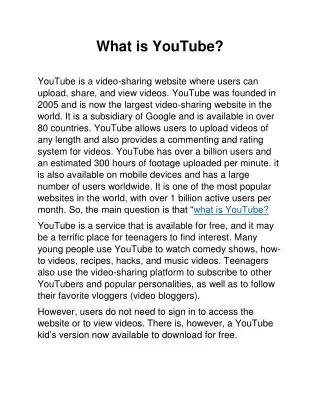 What is YouTube