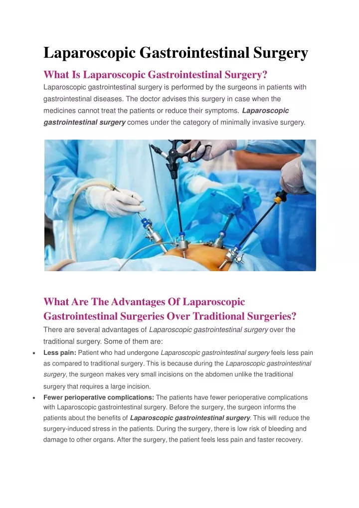laparoscopic gastrointestinal surgery