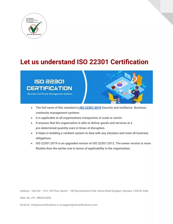 let us understand iso 22301 certification