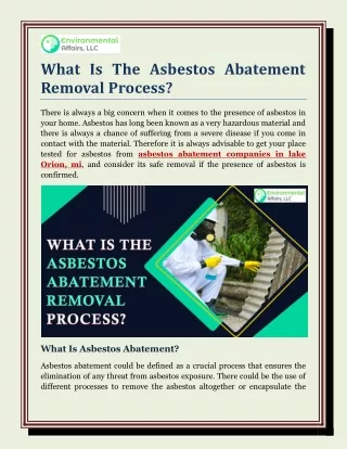 What Is The Asbestos Abatement Removal Process