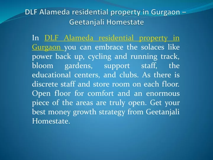 dlf alameda residential property in gurgaon geetanjali homestate