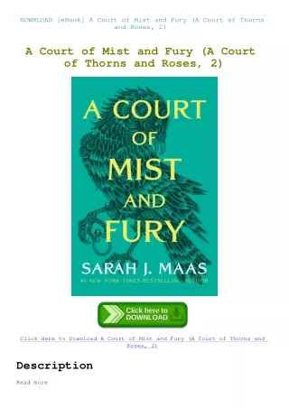 DOWNLOAD [eBook] A Court of Mist and Fury (A Court of Thorns and Roses  2)