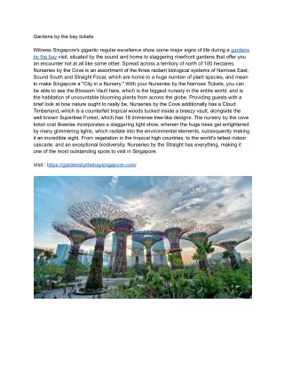 Gardens by the bay tickets