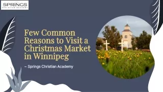 Few Common Reasons to Visit a Christmas Market in Winnipeg