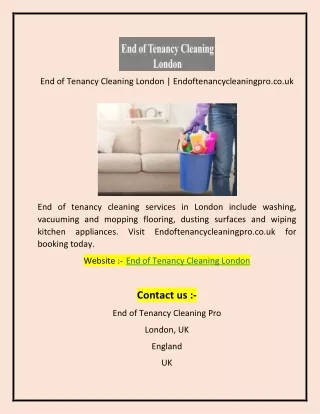 End of Tenancy Cleaning London  Endoftenancycleaningpro.co.uk