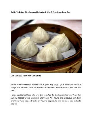 Guide To Eating Dim Sum And Enjoying It Like A True Hong Kong Pro