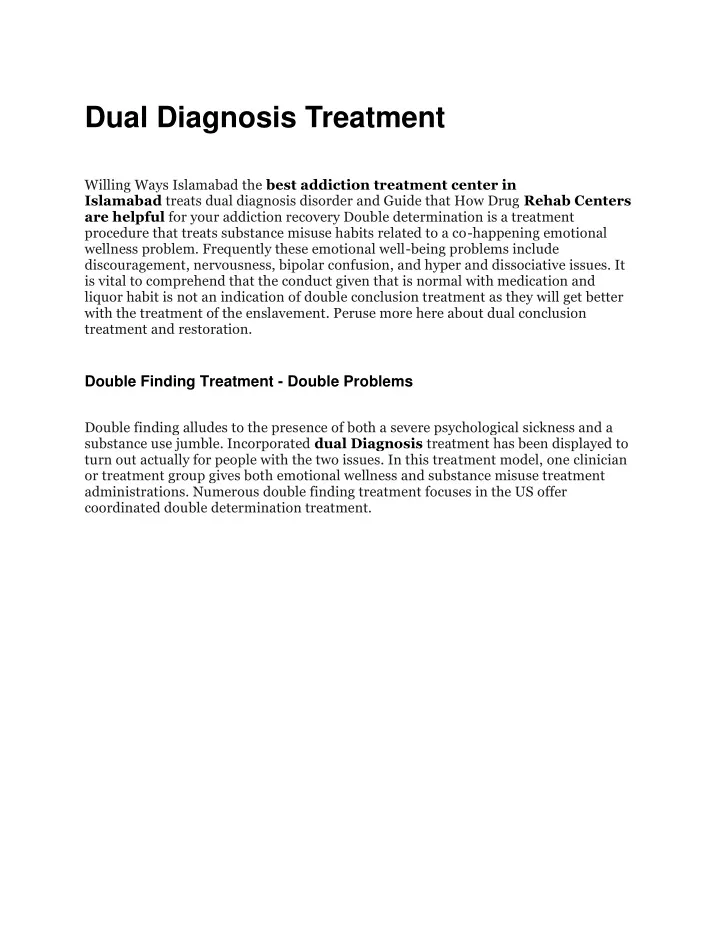 dual diagnosis treatment