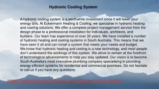 hydronic cooling system