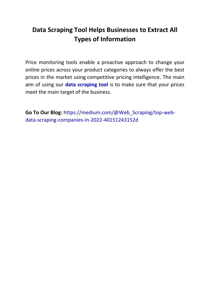 data scraping tool helps businesses to extract