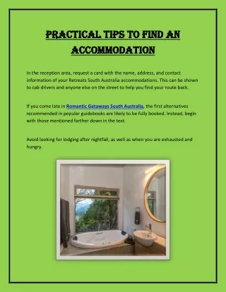 Practical Tips To Find An Accommodation