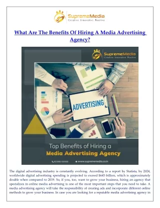 What Are The Benefits Of Hiring A Media Advertising Agency?
