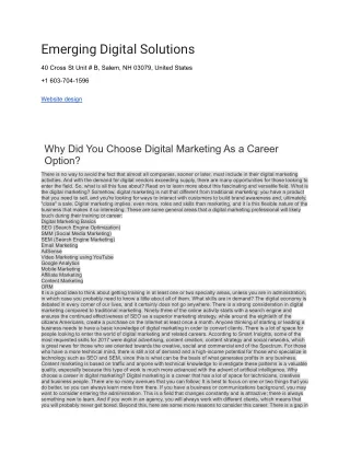 emerging digital solutions