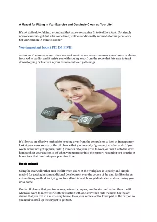 a manual for fitting in your exercise