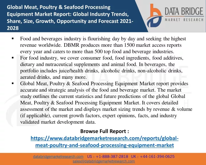 PPT Global Meat, Poultry & Seafood Processing Equipment Market PDF