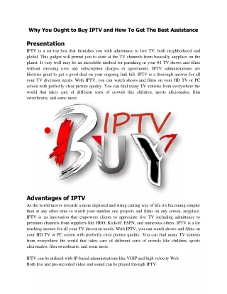 why you ought to buy iptv and how to get the best