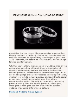 shop diamond wedding rings Sydney