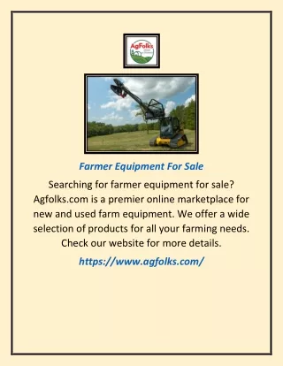 Farmer Equipment For Sale