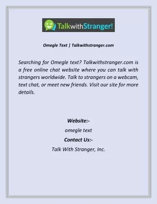 omegle text talkwithstranger com