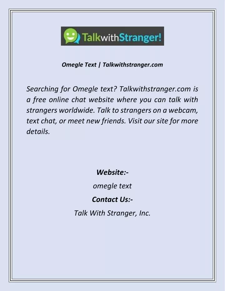 omegle text talkwithstranger com