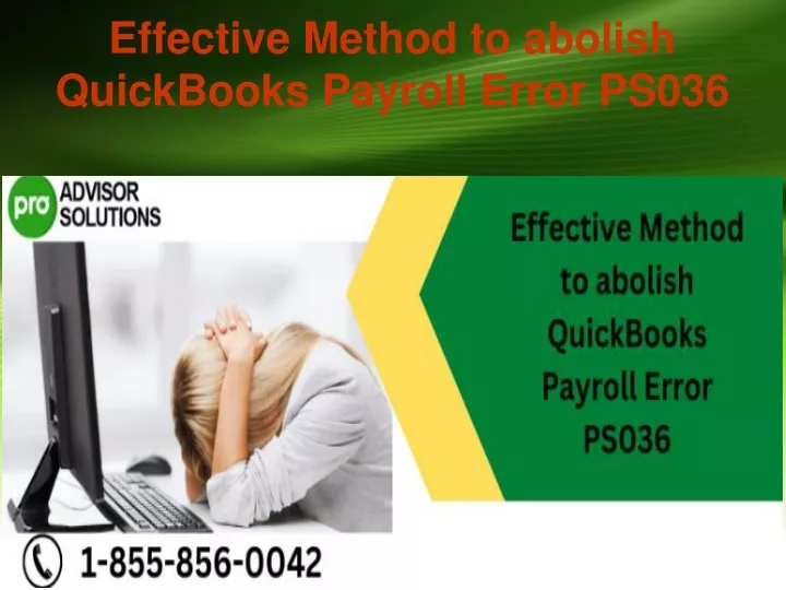 effective method to abolish quickbooks payroll error ps036