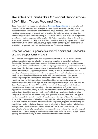 benefits and drawbacks of coconut suppositories