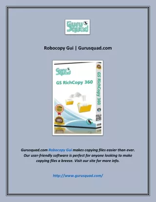 robocopy gui gurusquad com