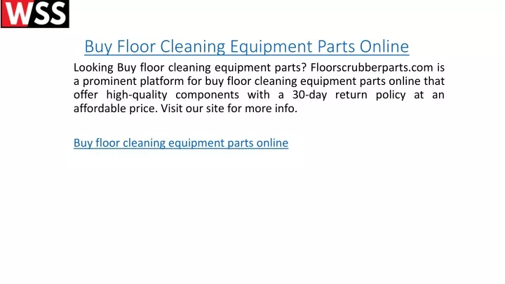 buy floor cleaning equipment parts online