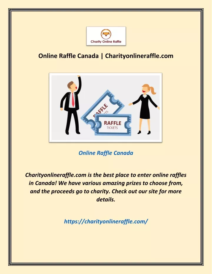 online raffle canada charityonlineraffle com