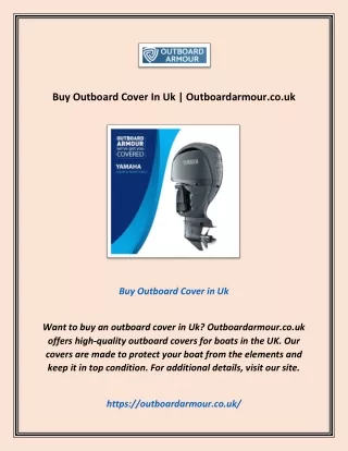 Buy Outboard Cover In Uk | Outboardarmour.co.uk