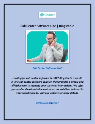 call center software uae ringstar io