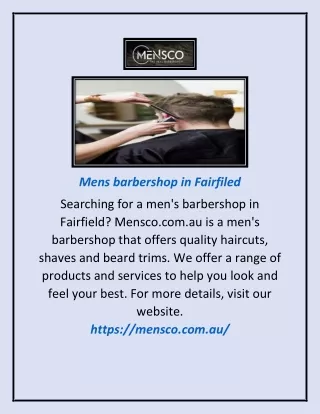 mens barbershop in fairfiled