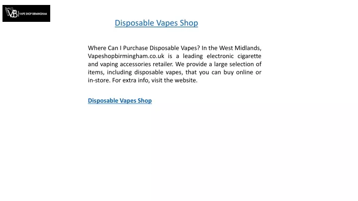 disposable vapes shop