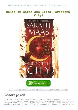 DOWNLOAD Book House of Earth and Blood (Crescent City)