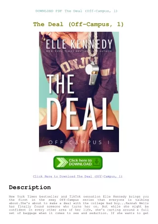 DOWNLOAD PDF The Deal (Off-Campus  1)