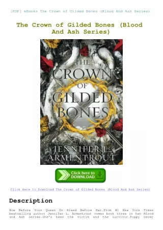 [PDF] eBooks The Crown of Gilded Bones (Blood And Ash Series)