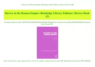 ^DOWNLOAD-PDF) Slavery in the Roman Empire (Routledge Library Editions Slavery Book 12) ZIP