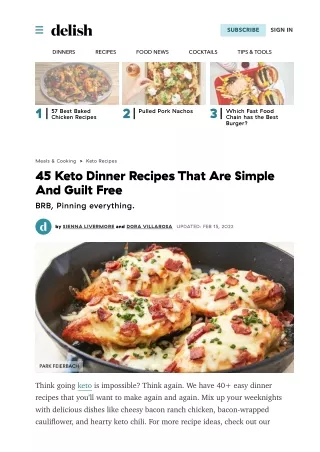 45 Keto Dinner Recipes That Are SimpleAnd Guilt Free