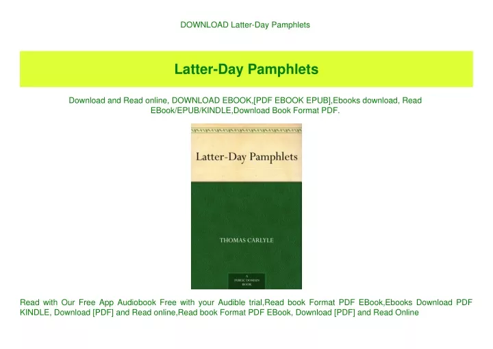 download latter day pamphlets