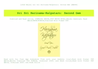 [read ebook] Sri Sri Harinama-Kalpataru Second Gem [EBOOK]