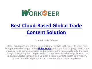Global Trade Content for 100  Countries
