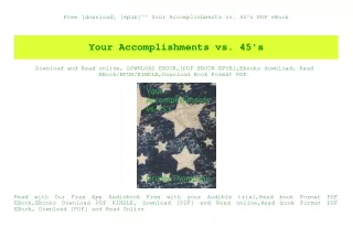 Free [download] [epub]^^ Your Accomplishments vs. 45's PDF eBook