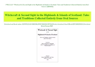 #^R.E.A.D.^ Witchcraft & Second Sight in the Highlands & Islands of Scotland Tales and Traditions Collected Entirely fro