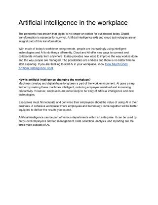 artificial intelligence in the workplace