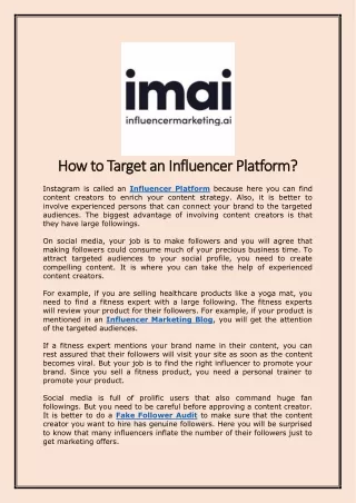 How to Target an Influencer Platform