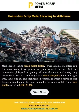 Hassle-free Scrap Metal Recycling In Melbourne