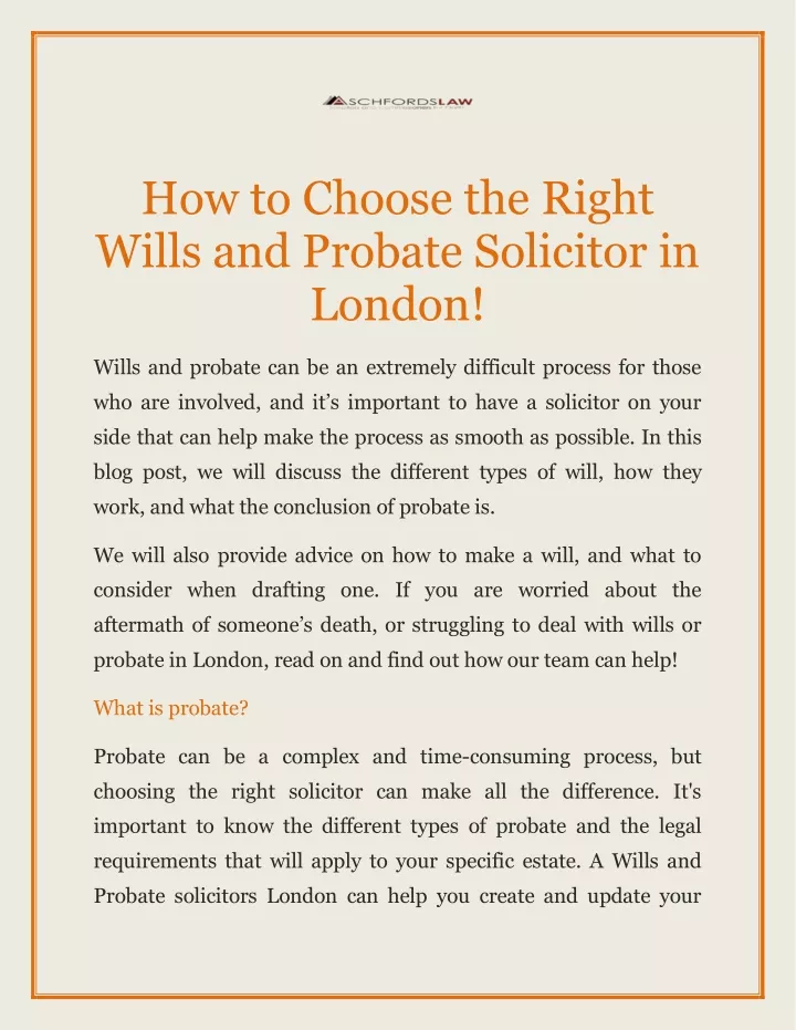 how to choose the right wills and probate