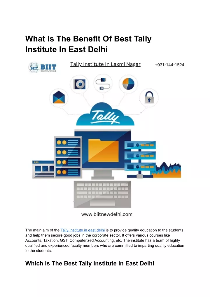 what is the benefit of best tally institute