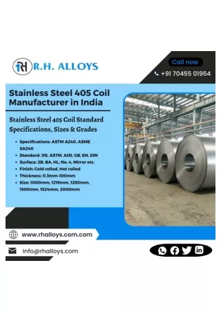 Stainless Steel 405 Coil Manufacturer in India