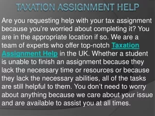 taxation assignment help